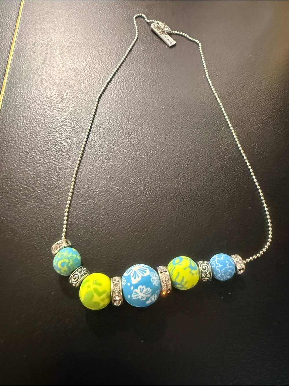 Suzy Toronto Handcrafted Blue & Yellow Bead Necklace - Women Jewelry